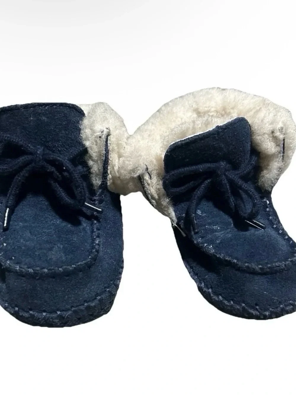 Ugg Baby Infant Suede Blue Moccasin Shoes Size 0/1